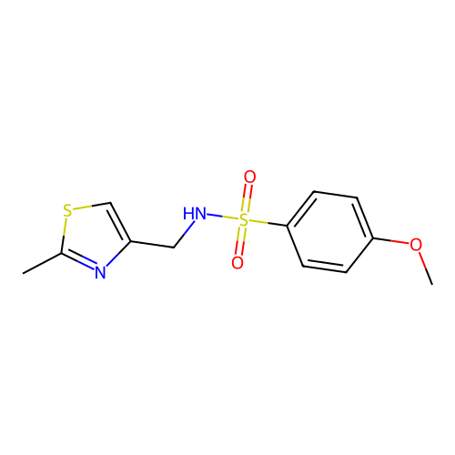 4-methoxy-N-[(2-methyl-1,3-thiazol-4-yl)methyl]benzenesulfonamide structure