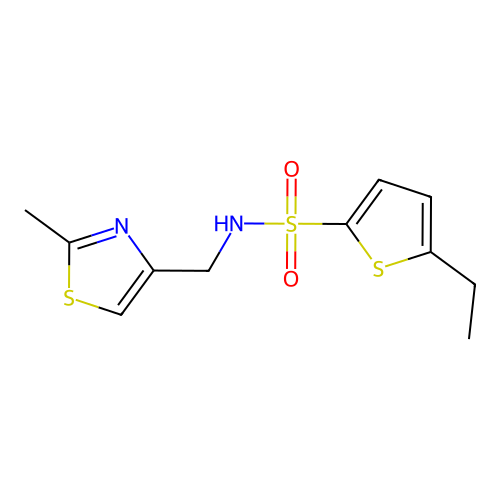 5-ethyl-N-[(2-methyl-1,3-thiazol-4-yl)methyl]thiophene-2-sulfonamide structure