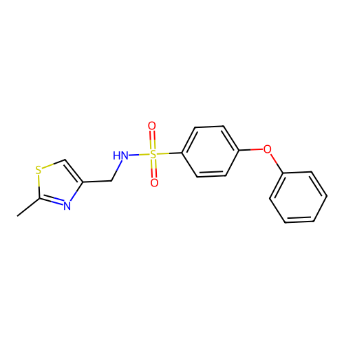 N-[(2-methyl-4-thiazolyl)methyl]-4-phenoxybenzenesulfonamide structure