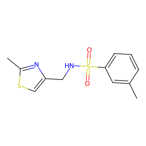 3-methyl-N-[(2-methyl-1,3-thiazol-4-yl)methyl]benzenesulfonamide structure