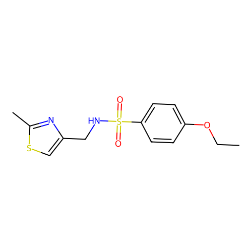 4-ethoxy-N-[(2-methyl-1,3-thiazol-4-yl)methyl]benzene-1-sulfonamide structure