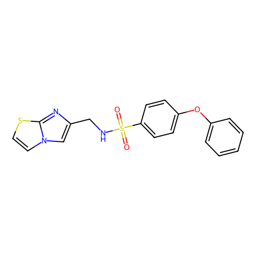 N-(imidazo[2,1-b][1,3]thiazol-6-ylmethyl)-4-phenoxybenzenesulfonamide structure