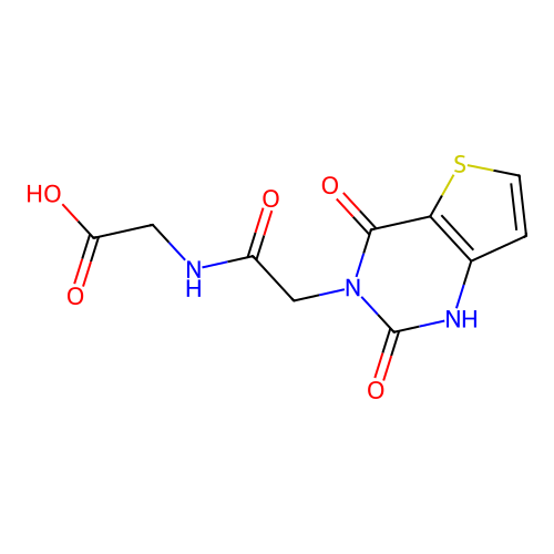 N-[(2,4-dioxo-1,4-dihydrothieno[3,2-d]pyrimidin-3(2H)-yl)acetyl]glycine structure