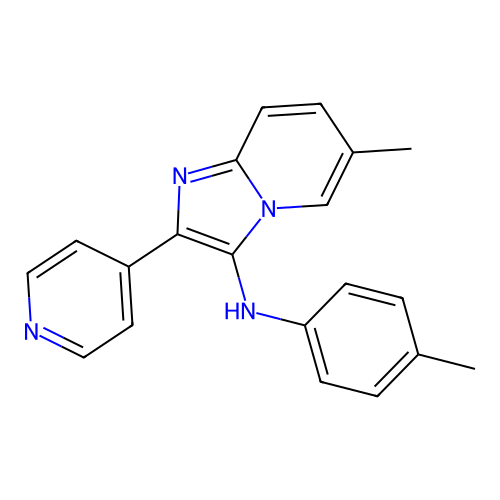 6-methyl-N-(4-methylphenyl)-2-pyridin-4-ylimidazo[1,2-a]pyridin-3-amine structure