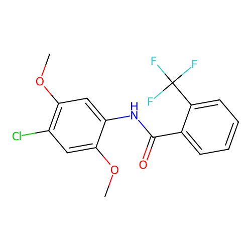 N-(4-chloro-2,5-dimethoxyphenyl)-2-(trifluoromethyl)benzamide structure