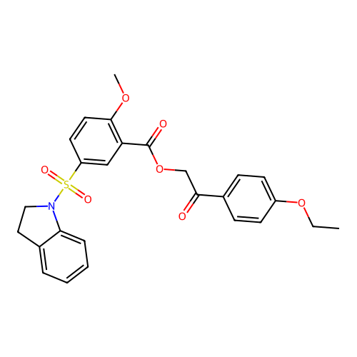 2-(4-Ethoxyphenyl)-2-oxoethyl 5-[(2,3-dihydro-1H-indol-1-yl)sulfonyl]-2-methoxybenzoate structure