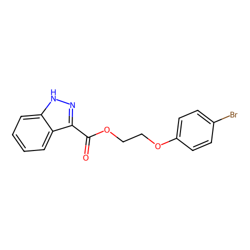 2-(4-bromophenoxy)ethyl 1H-indazole-3-carboxylate structure