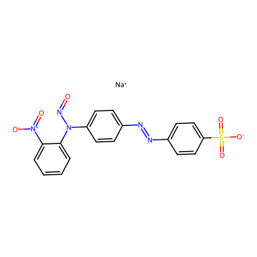 Sodium 4-((4-((nitrophenyl)nitrosoamino)phenyl)azo)benzenesulphonate structure