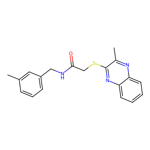 N-(3-methylbenzyl)-2-[(3-methylquinoxalin-2-yl)sulfanyl]acetamide structure