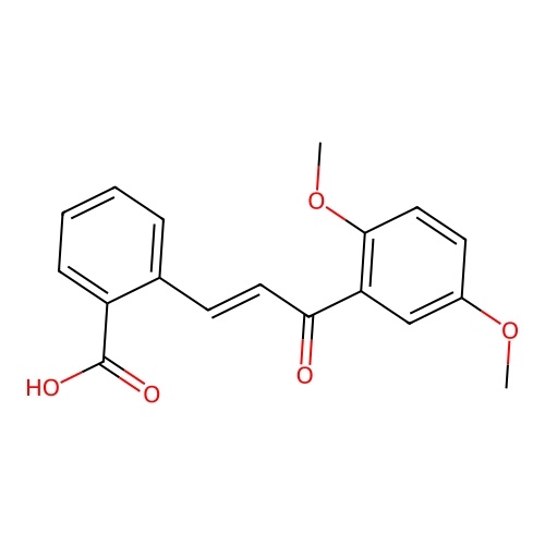 2-[(E)-3-(2,5-dimethoxyphenyl)-3-oxoprop-1-enyl]benzoic acid structure