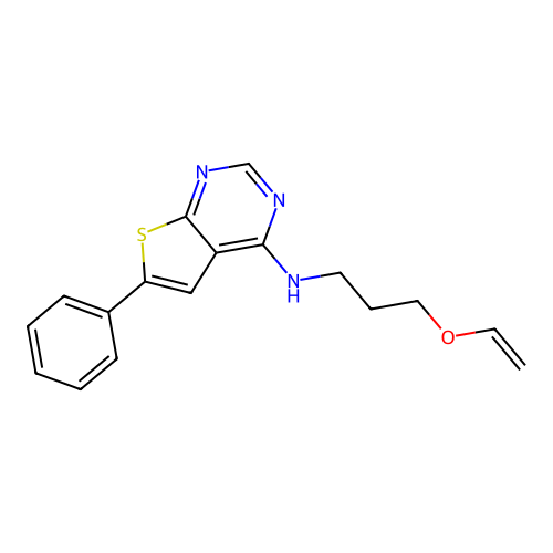 N-(3-ethenoxypropyl)-6-phenylthieno[2,3-d]pyrimidin-4-amine structure