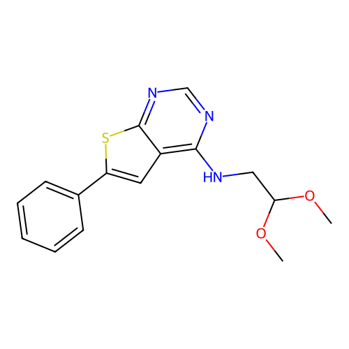 N-(2,2-dimethoxyethyl)-6-phenylthieno[2,3-d]pyrimidin-4-amine structure