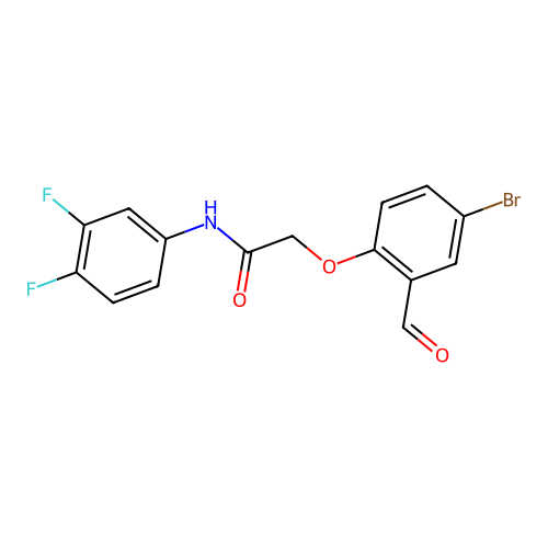 2-(4-bromo-2-formylphenoxy)-N-(3,4-difluorophenyl)acetamide structure
