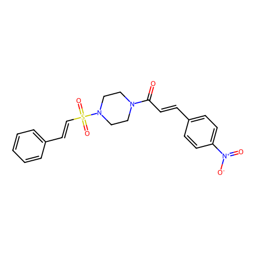 3-(4-Nitrophenyl)-1-[4-(2-phenylethenesulfonyl)piperazin-1-yl]prop-2-en-1-one structure