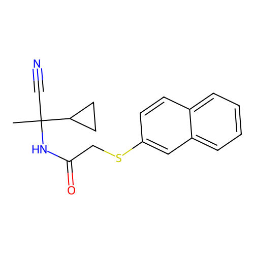 N-(1-cyano-1-cyclopropylethyl)-2-(naphthalen-2-ylsulfanyl)acetamide structure