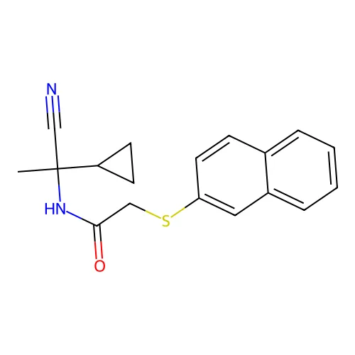 N-(1-氰基-1-环丙基乙基)-2-(萘-2-基硫基)乙酰胺 structure