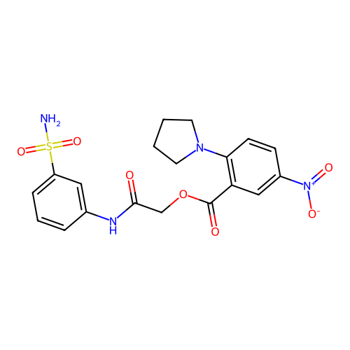 [2-Oxo-2-(3-sulfamoylanilino)ethyl] 5-nitro-2-pyrrolidin-1-ylbenzoate structure