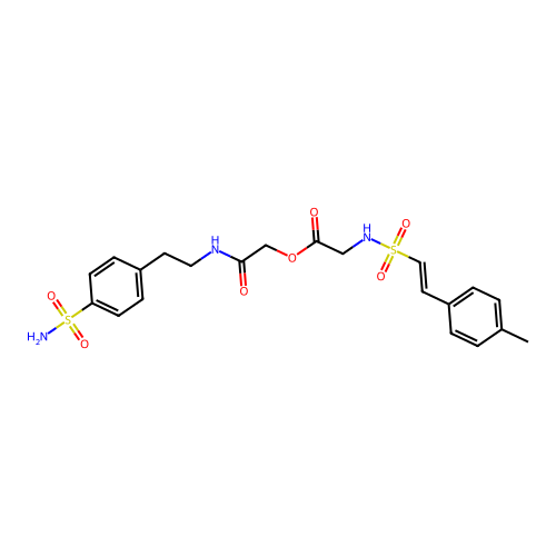 {[2-(4-sulfamoylphenyl)ethyl]carbamoyl}methyl 2-[2-(4-methylphenyl)ethenesulfonamido]acetate structure