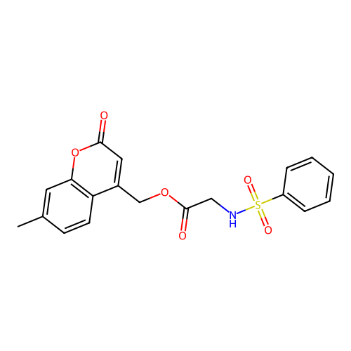 (7-Methyl-2-oxochromen-4-yl)methyl 2-(benzenesulfonamido)acetate structure