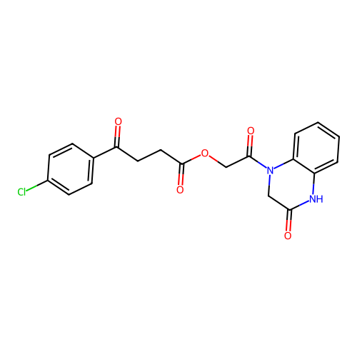 [2-oxo-2-(3-oxo-2,4-dihydroquinoxalin-1-yl)ethyl] 4-(4-chlorophenyl)-4-oxobutanoate structure