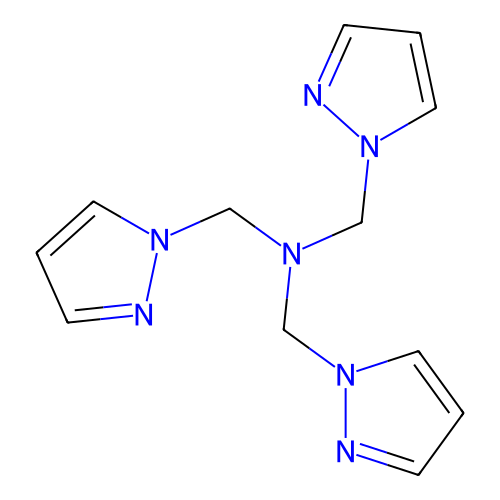1-pyrazol-1-yl-N,N-bis(pyrazol-1-ylmethyl)methanamine structure