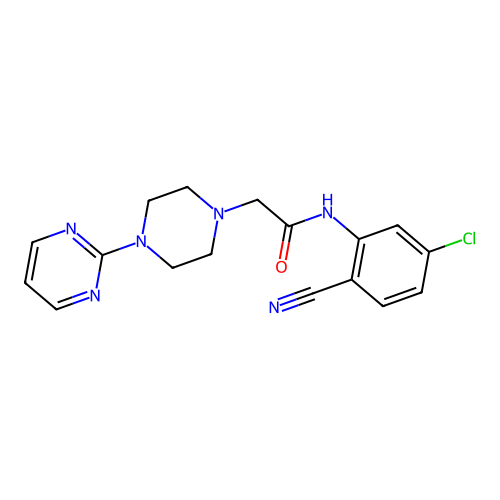 N-(5-Chloro-2-cyanophenyl)-4-(2-pyrimidinyl)-1-piperazineacetamide structure