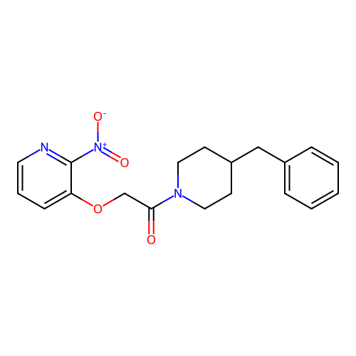 1-(4-Benzylpiperidin-1-yl)-2-(2-nitropyridin-3-yl)oxyethanone structure