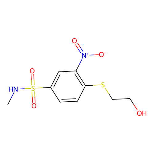4-((2-Hydroxyethyl)thio)-N-methyl-3-nitrobenzenesulfonamide structure