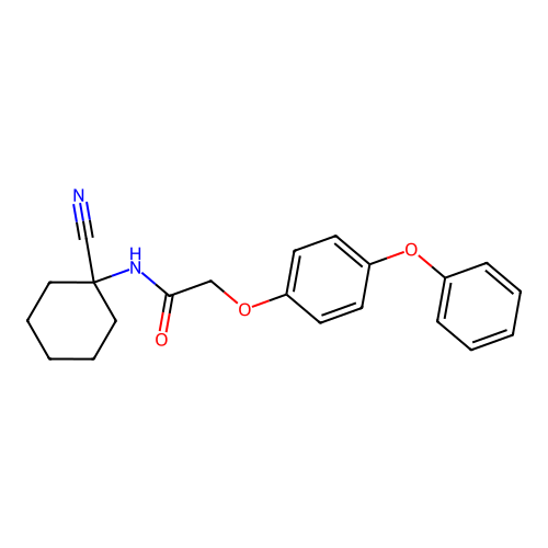N-(1-cyanocyclohexyl)-2-(4-phenoxyphenoxy)acetamide structure