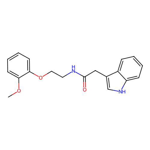 2-(1H-indol-3-yl)-N-[2-(2-methoxyphenoxy)ethyl]acetamide structure
