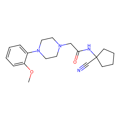 N-(1-cyanocyclopentyl)-2-[4-(2-methoxyphenyl)piperazin-1-yl]acetamide structure