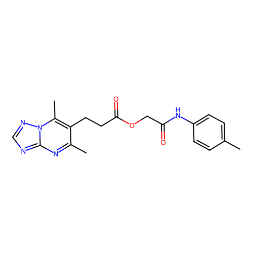 [2-(4-methylanilino)-2-oxoethyl] 3-(5,7-dimethyl-[1,2,4]triazolo[1,5-a]pyrimidin-6-yl)propanoate structure