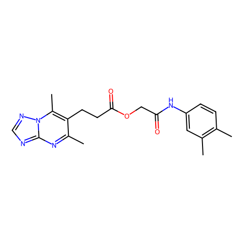 [2-(3,4-dimethylanilino)-2-oxoethyl] 3-(5,7-dimethyl-[1,2,4]triazolo[1,5-a]pyrimidin-6-yl)propanoate structure