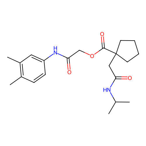 [2-(3,4-dimethylanilino)-2-oxoethyl] 1-[2-oxo-2-(propan-2-ylamino)ethyl]cyclopentane-1-carboxylate structure