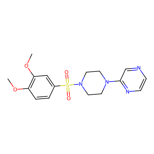 2-[4-(3,4-Dimethoxyphenyl)sulfonylpiperazin-1-yl]pyrazine structure