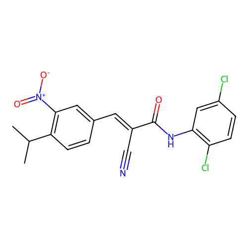 2-cyano-N-(2,5-dichlorophenyl)-3-[3-nitro-4-(propan-2-yl)phenyl]prop-2-enamide structure