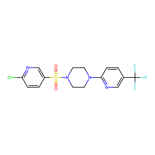 1-[(6-Chloropyridin-3-yl)sulfonyl]-4-[5-(trifluoromethyl)pyridin-2-yl]piperazine structure
