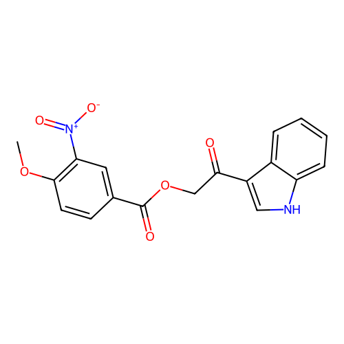 2-(1H-indol-3-yl)-2-oxoethyl 4-methoxy-3-nitrobenzoate structure