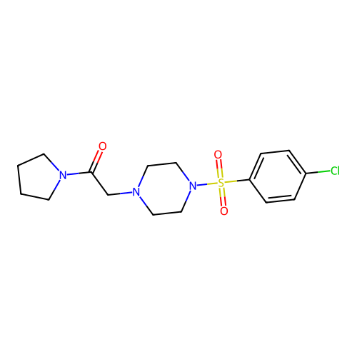 2-[4-(4-Chlorophenyl)sulfonylpiperazin-1-yl]-1-pyrrolidin-1-ylethanone structure
