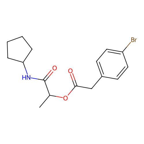 [1-(Cyclopentylamino)-1-oxopropan-2-yl] 2-(4-bromophenyl)acetate structure
