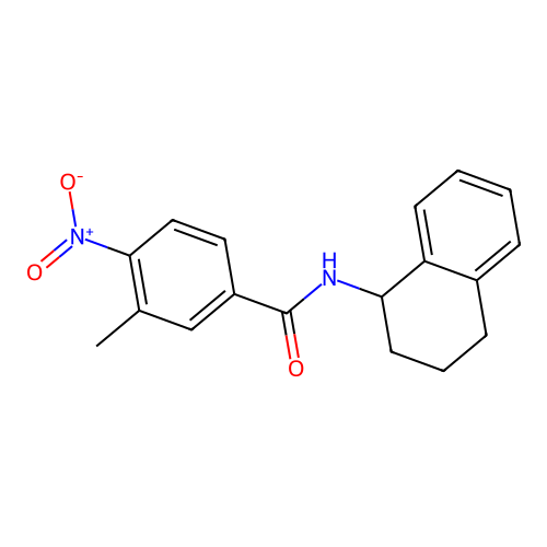 3-methyl-4-nitro-N-(1,2,3,4-tetrahydronaphthalen-1-yl)benzamide structure