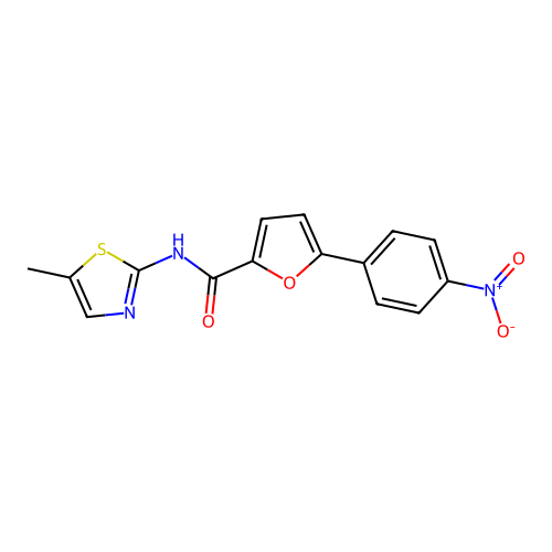 N-(5-methyl-1,3-thiazol-2-yl)-5-(4-nitrophenyl)furan-2-carboxamide structure