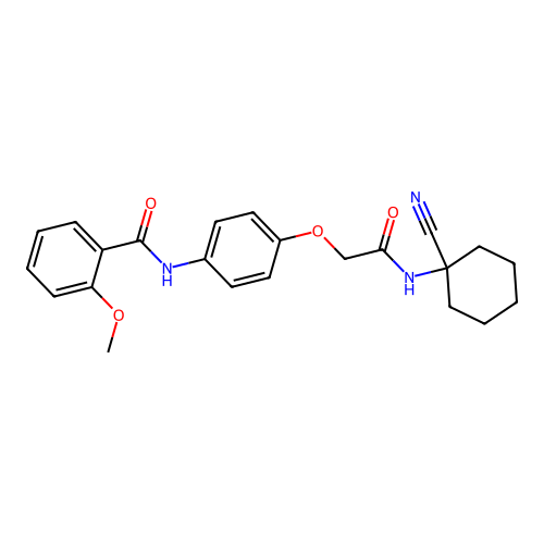 N-(4-{[(1-cyanocyclohexyl)carbamoyl]methoxy}phenyl)-2-methoxybenzamide structure