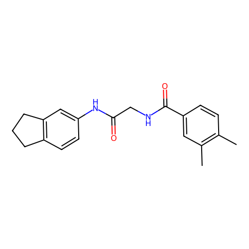 N-[2-(2,3-dihydro-1H-inden-5-ylamino)-2-oxoethyl]-3,4-dimethylbenzamide structure