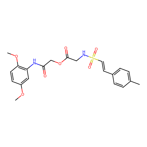 [(2,5-dimethoxyphenyl)carbamoyl]methyl 2-[2-(4-methylphenyl)ethenesulfonamido]acetate structure