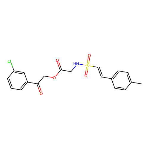 2-(3-Chlorophenyl)-2-oxoethyl 2-[2-(4-methylphenyl)ethenesulfonamido]acetate structure