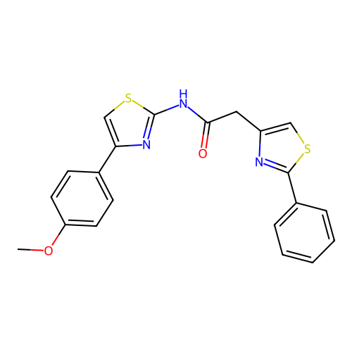 N-[4-(4-methoxyphenyl)-1,3-thiazol-2-yl]-2-(2-phenyl-1,3-thiazol-4-yl)acetamide structure