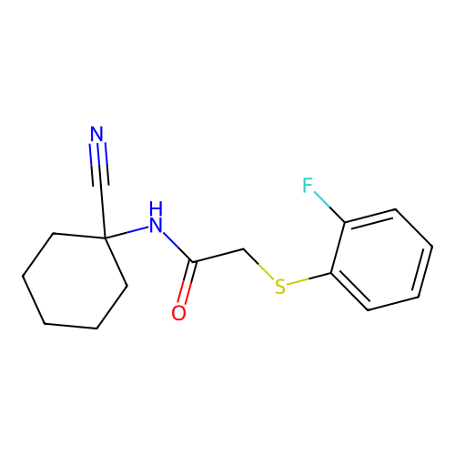 N-(1-cyanocyclohexyl)-2-[(2-fluorophenyl)sulfanyl]acetamide structure
