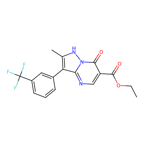 Ethyl 7-hydroxy-2-methyl-3-[3-(trifluoromethyl)phenyl]pyrazolo[1,5-a]pyrimidine-6-carboxylate structure