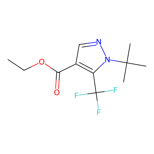 Ethyl 1-(tert-butyl)-5-(trifluoromethyl)-1H-pyrazole-4-carboxylate structure